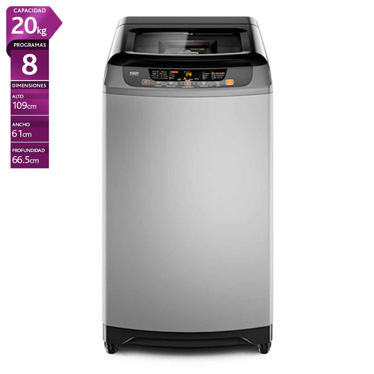 LAVADORA CARGA SUPERIOR MADEMSA 20 SZG 20KG GRIS - 1