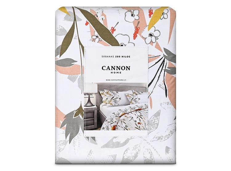 JUEGO DE SÁBANAS CANNON KIKI 1.5 PLAZAS 200 HILOS GRIS CLARO ESTAMPADO - 4