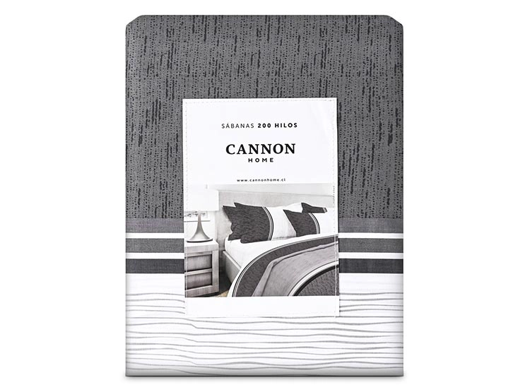 JUEGO DE SÁBANAS CANNON MOKA 2 PLAZAS 200 HILOS GRAFITO ESTAMPADO - 4