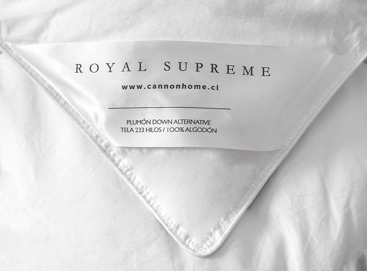 PLUMÓN ROYAL SUPREME BY CANNON DOWN ALTERNATIVE SÚPER KING MICROFIBRA BLANCO LISO - 3