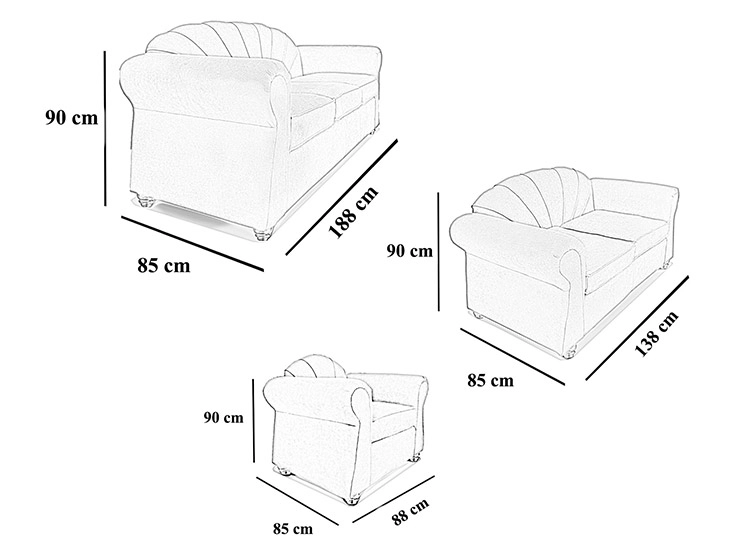 JUEGO DE LIVING ELEGANT DETAIL MARSELLA 321 - 5