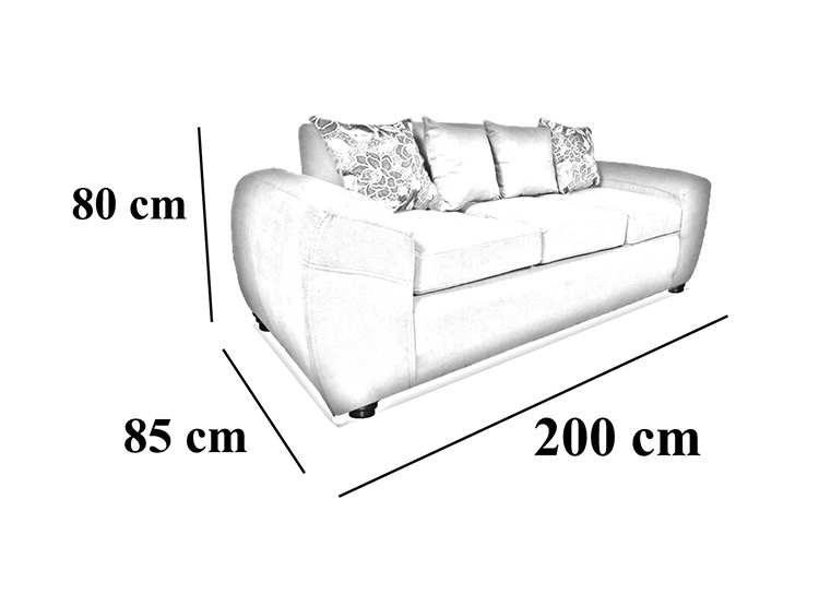 SOFA ELEGANT DETAIL HOUSTON TELA PU 3C - 4