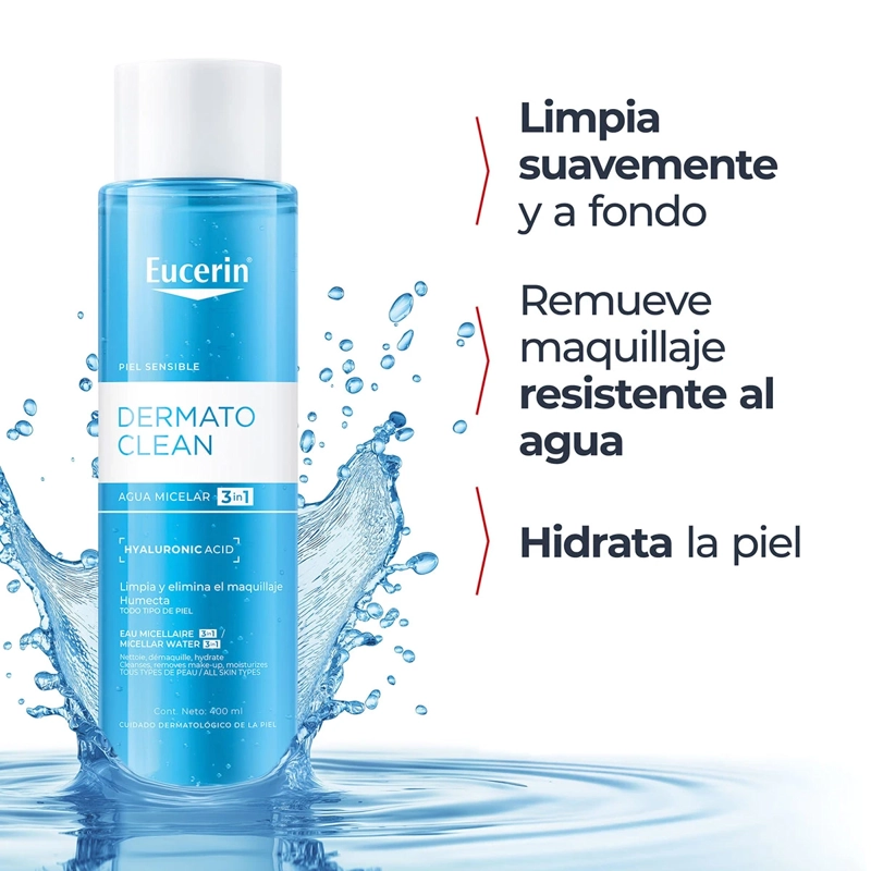 LIMPIADOR FACIAL EUCERIN LOCION MICELAR DERMATOCLEAN 400 ML - 3
