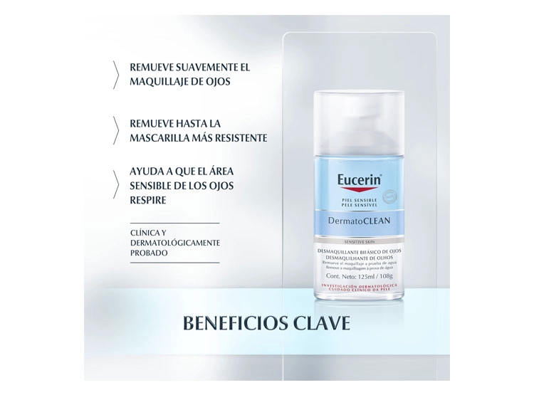 DESMAQUILLANTE BIFÁSICO DE OJOS EUCERIN DERMATOCLEAN 125 ML - 2
