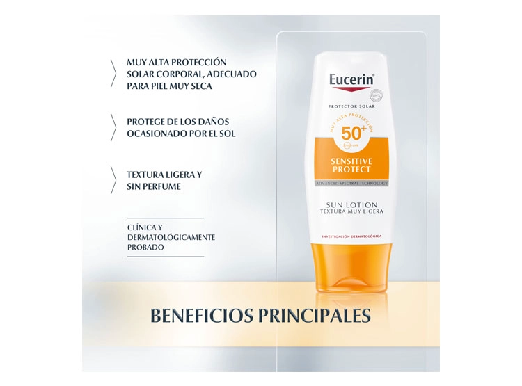 PROTECTOR SOLAR CORPORAL EUCERIN LOCION TECTURA MUY LIGERA SPF 50 150 ML - 3