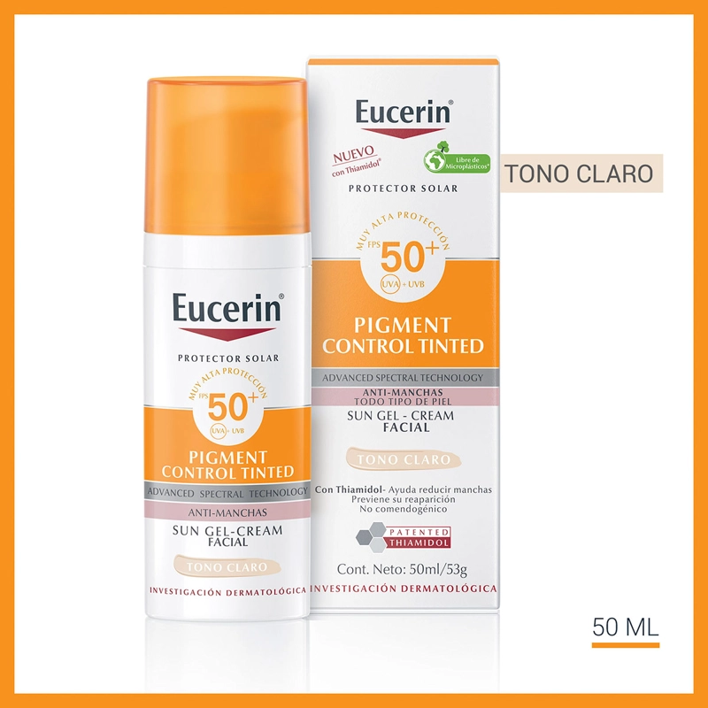 PROTECTOR SOLAR FACIAL EUCERIN SUN PIGMENT CONTROL TINTED TONO CLARO SPF 50+ 50 ML - 2