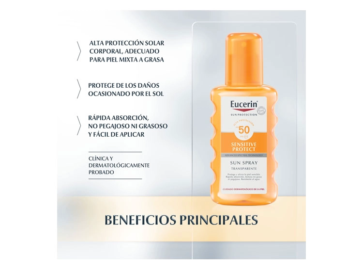 PROTECTOR SOLAR CORPORAL EUCERIN SPRAY TRANSPARENTE SPF 50+ 200 ML - 2