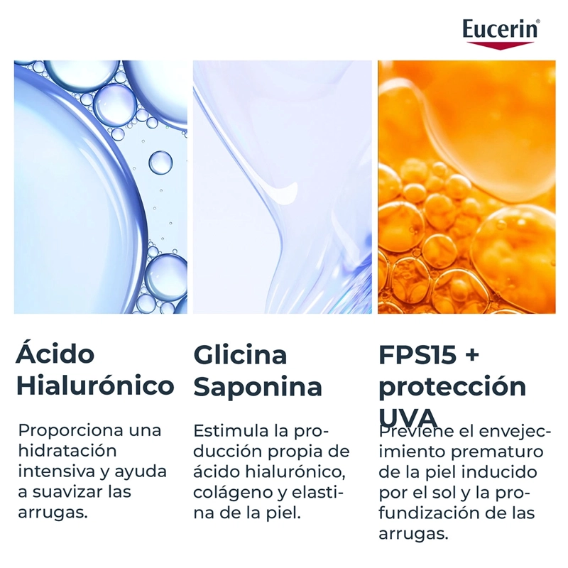 CREMA EUCERIN GEL ANTIEDAD DÍA HYALURON FILLER PIEL SECA SPF 15 50 ML - 4
