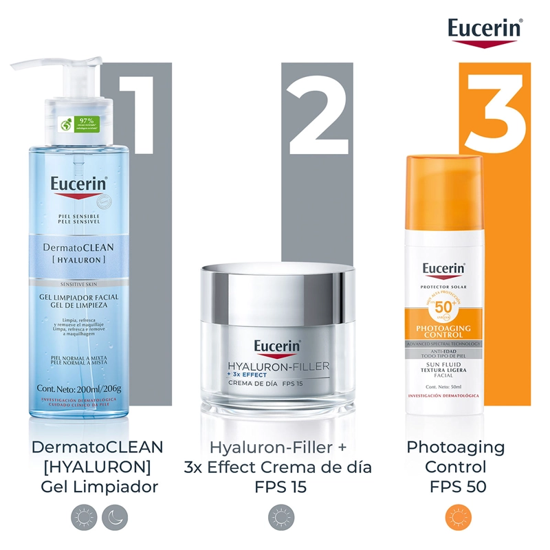 CREMA EUCERIN GEL ANTIEDAD DÍA HYALURON FILLER PIEL SECA SPF 15 50 ML - 9