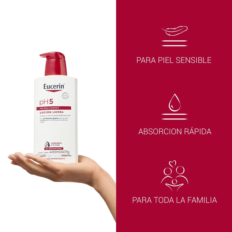 LOCION CORPORAL EUCERIN HIDRATANTE ULTRALIGERA PH5 BOMBA 400 ML - 4