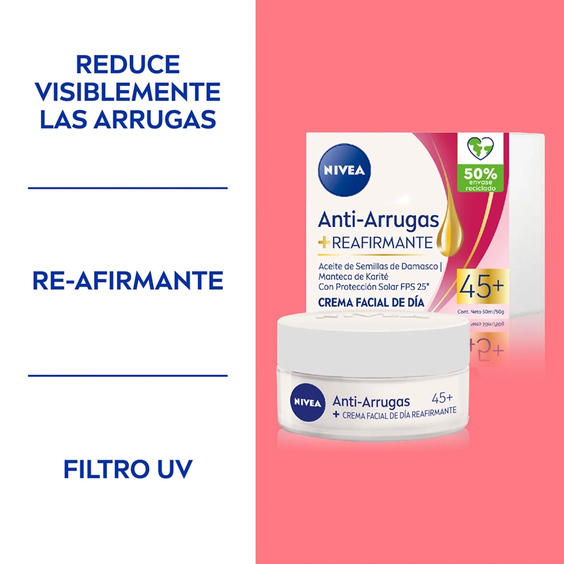 CREMA FACIAL NIVEA HIDRATANTE ANTIARRUGAS REAFIRMANTE 45 50 ML - 5