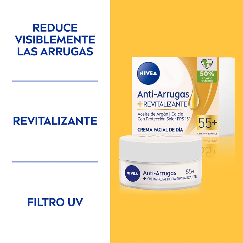 CREMA FACIAL NIVEA HIDRATANTE ANTIARRUGAS REVITALIZANTE 55 50 ML - 4