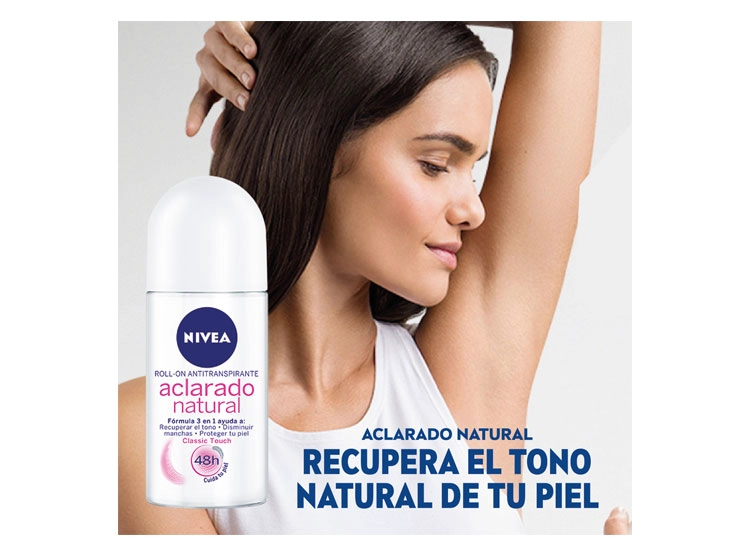 DESODORANTE NIVEA ACLARADO NATURAL CLASSIC TOUCH ROLL ON 50 ML - 3