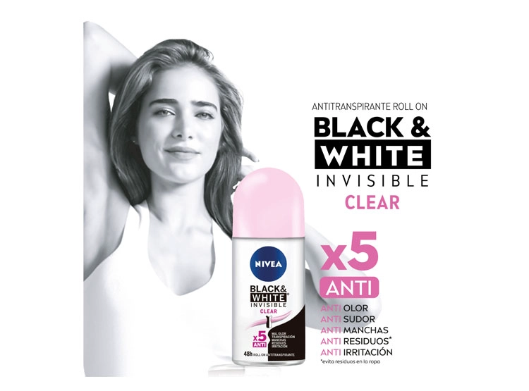 DESODORANTE NIVEA INVISIBLE BLACK & WHITE CLEAR ROLL ON 50 ML - 3