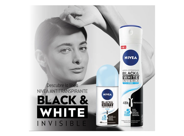 DESODORANTE NIVEA INVISIBLE BLACK & WHITE PURE ROLL ON 50 ML - 6