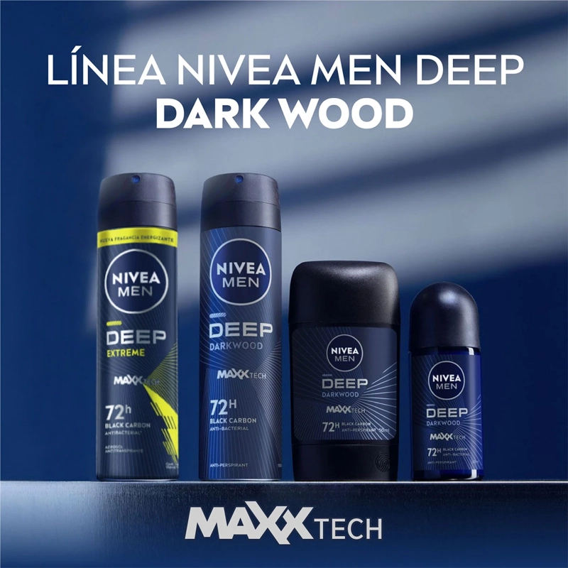 DESODORANTE NIVEA MEN DEEP BLACK WOOD ROLL ON 50 ML - 5