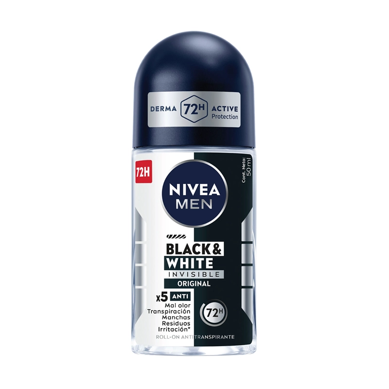 DESODORANTE NIVEA MEN INVISIBLE BLACK & WHITE ROLL ON 50 ML - 1