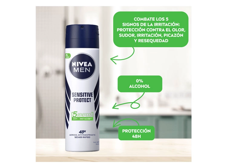 DESODORANTE NIVEA MEN SENSITIVE PROTECT SPRAY 150 ML - 2