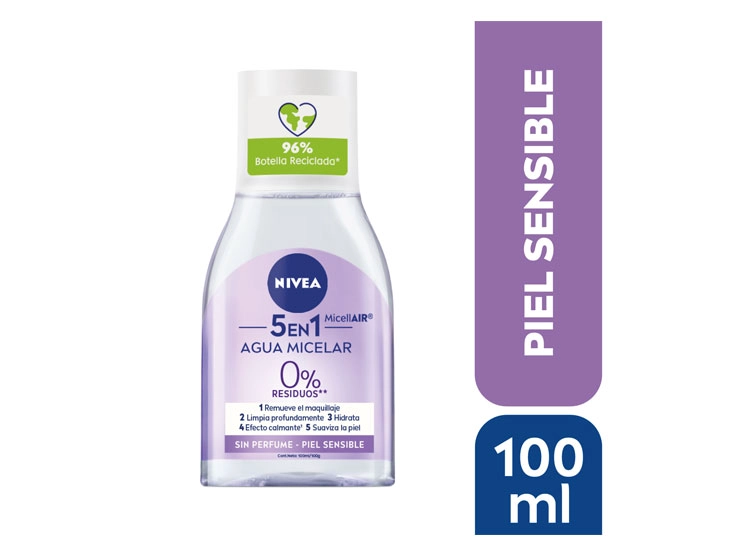 LOCIÓN MICELAR 3 EN 1 NIVEA PIEL SENSIBLE 100 ML - 1