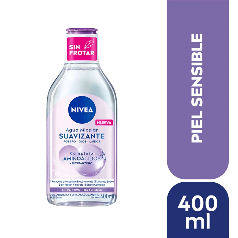 LOCIÓN MICELAR 3 EN 1 NIVEA PIEL SENSIBLE 400 ML - 2