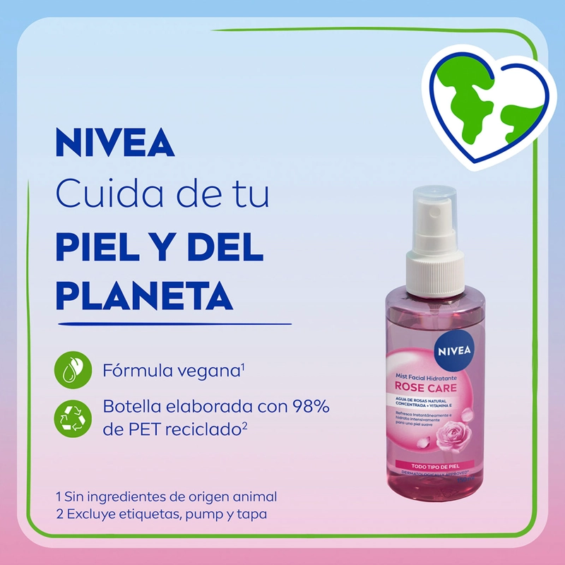 TRATAMIENTO FACIAL NIVEA HIDRATANTE MIST ROSE CARE 150 ML - 9