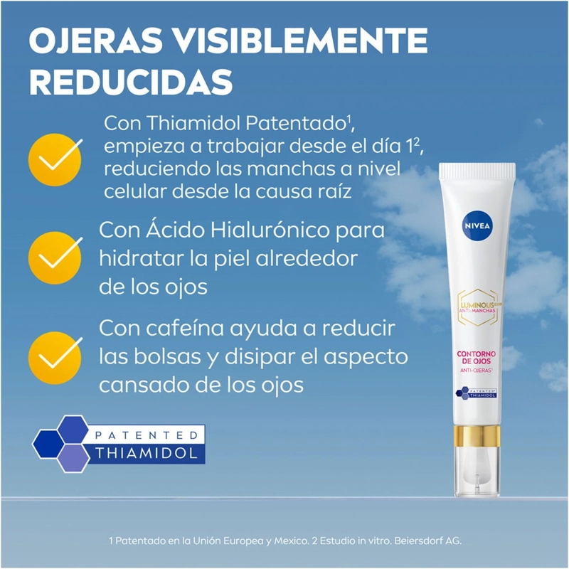 CONTORNO DE OJOS NIVEA ANTIOJERAS CELLULAR LUMINOUS 15 ML - 3