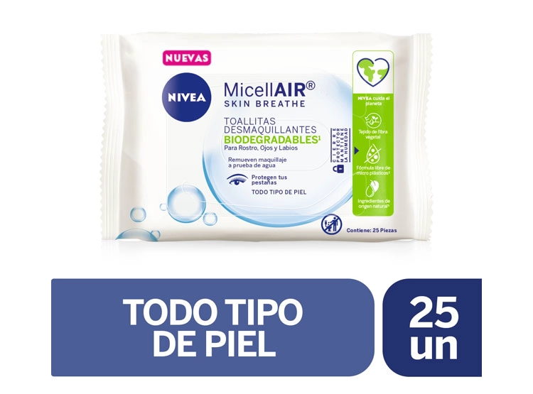 TOALLITAS DESMAQUILLANTES MICERALES NIVEA 25 UNIDADES - 1