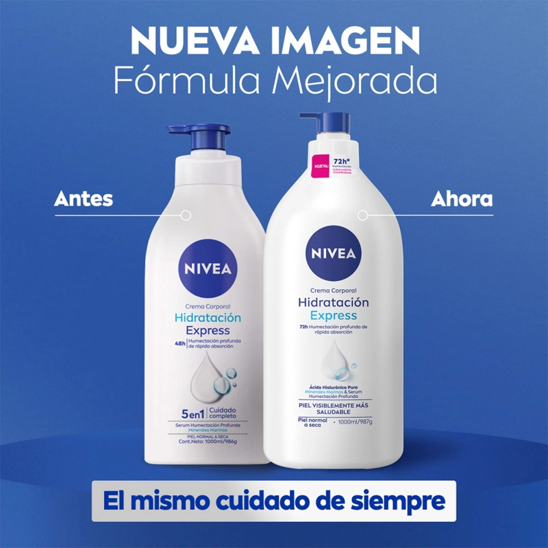 CREMA CORPORAL NIVEA HIDRATANTE HIDRATACIÓN EXPRESS 1 L - 7