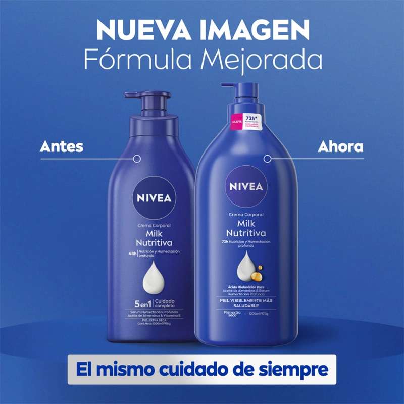CREMA CORPORAL NIVEA HIDRATANTE MILK NUTRITIVA PIEL EXTRA SECA 1 L - 7