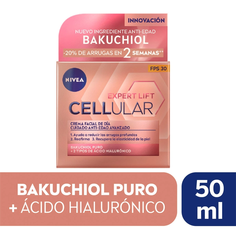 CREMA NIVEA GEL ANTIEDAD DÍA HYALURON CELLULAR FILLER ELASTICIDAD ANTIGRAVEDAD SPF 30 50 ML - 2