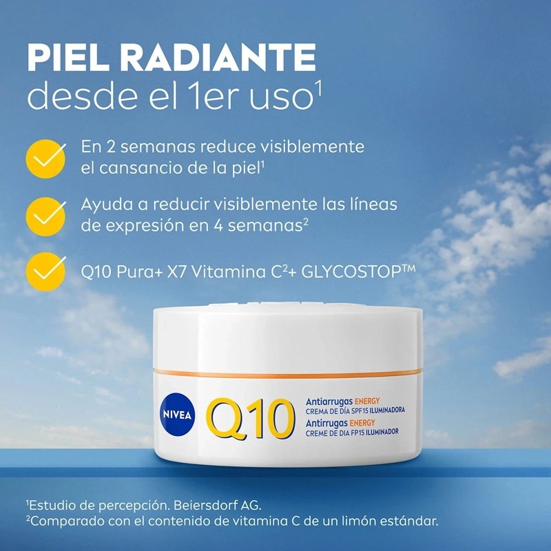 CREMA FACIAL NIVEA HIDRATANTE DÍA Q10 ENERGY SPF 15 50 ML - 3
