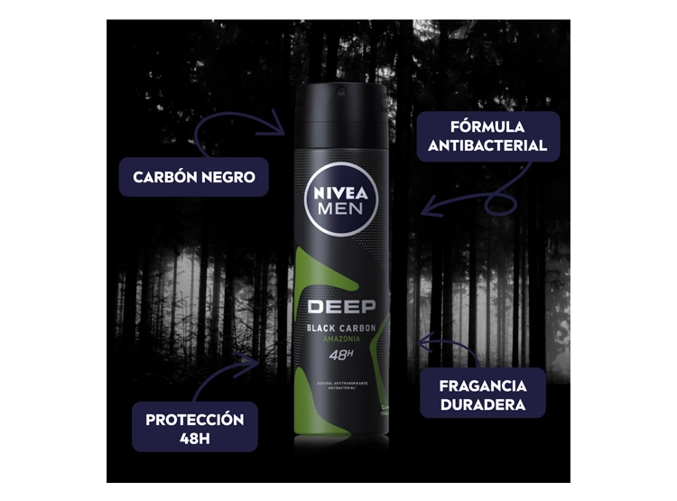 DESODORANTE NIVEA MEN DEEP AMAZONIA SPRAY 150 ML - 2