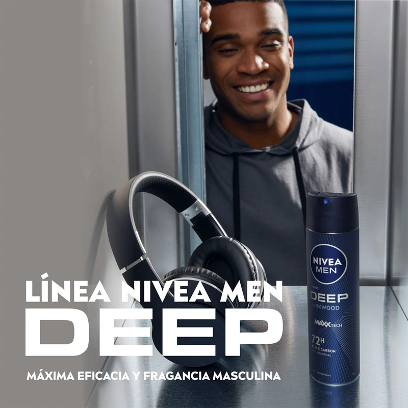 DESODORANTE NIVEA MEN DEEP BLACK WOOD SPRAY 150 ML - 4