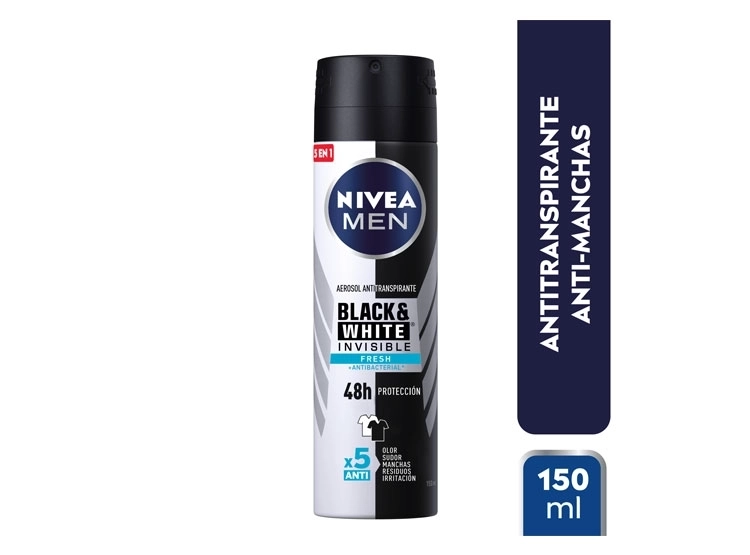 DESODORANTE NIVEA MEN BLACK & WHITE FRESH SPRAY 150 ML - 1