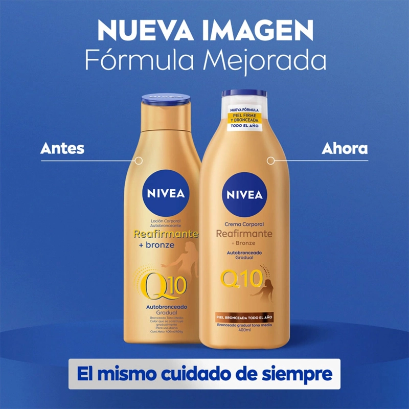 LOCION CORPORAL NIVEA HIDRATANTE Q10 REAFIRMANTE + AUTOBRONCEANTE 400 ML - 7
