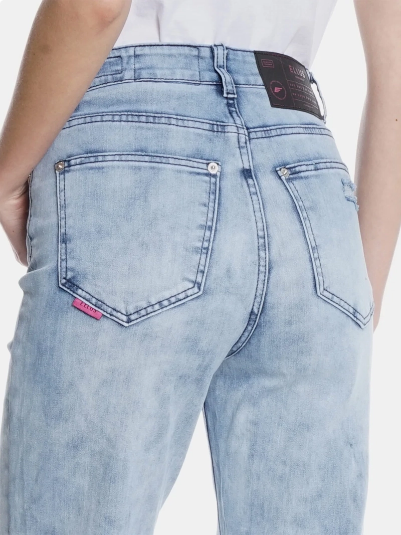 JEANS MUJER ELLUS ALGODÓN 90'S TIRO ULTRA ALTO ROTURAS - 6