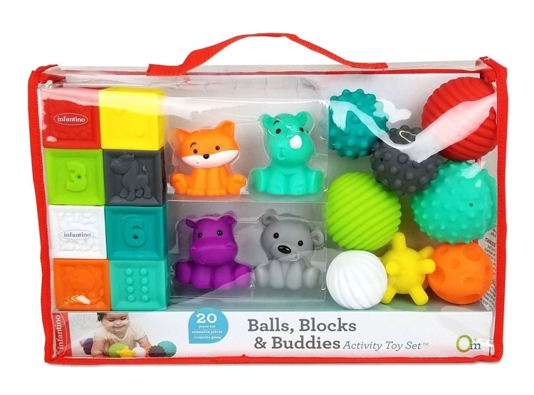 JUGUETE DE ESTIMULACION BEBE INFANTINO BALLS BLOCKS BUDDIES - 1