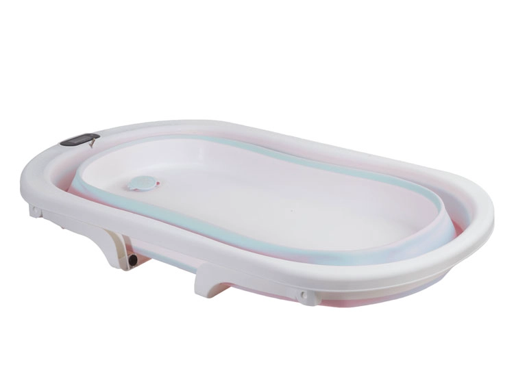 BAÑERA BEBE JELLY PLEGABLE CON HAMACA Y TERMÓMETRO AZUL - 3