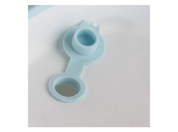 BAÑERA BEBE JELLY PLEGABLE CON HAMACA Y TERMÓMETRO AZUL - 4