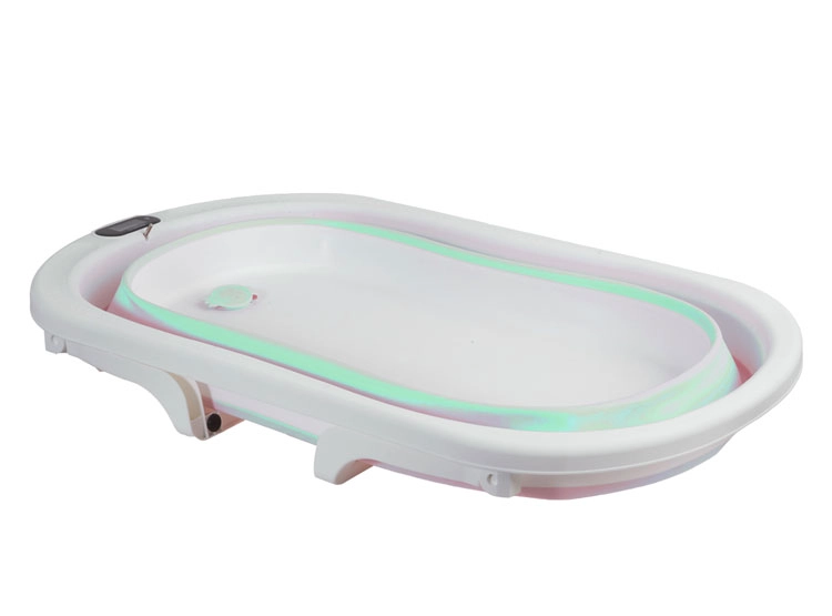 BAÑERA BEBE JELLY PLEGABLE CON HAMACA Y TERMÓMETRO VERDE - 3
