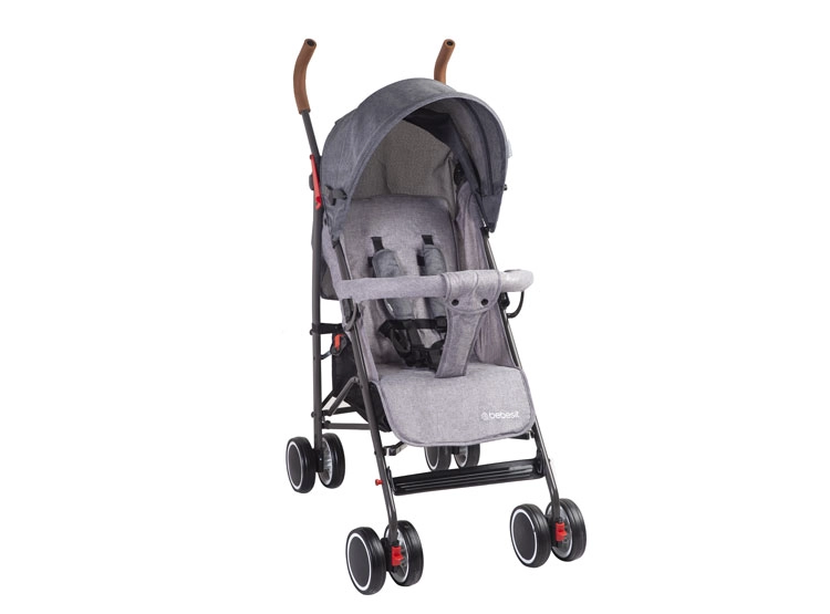 COCHE PARAGUA BEBE CLAP COMPACTO PLEGABLE MELANGE GRIS - 1