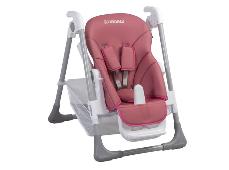 SILLA DE COMER BEBE INFANTIL SNACK LX ROSADA BEBESIT - 3