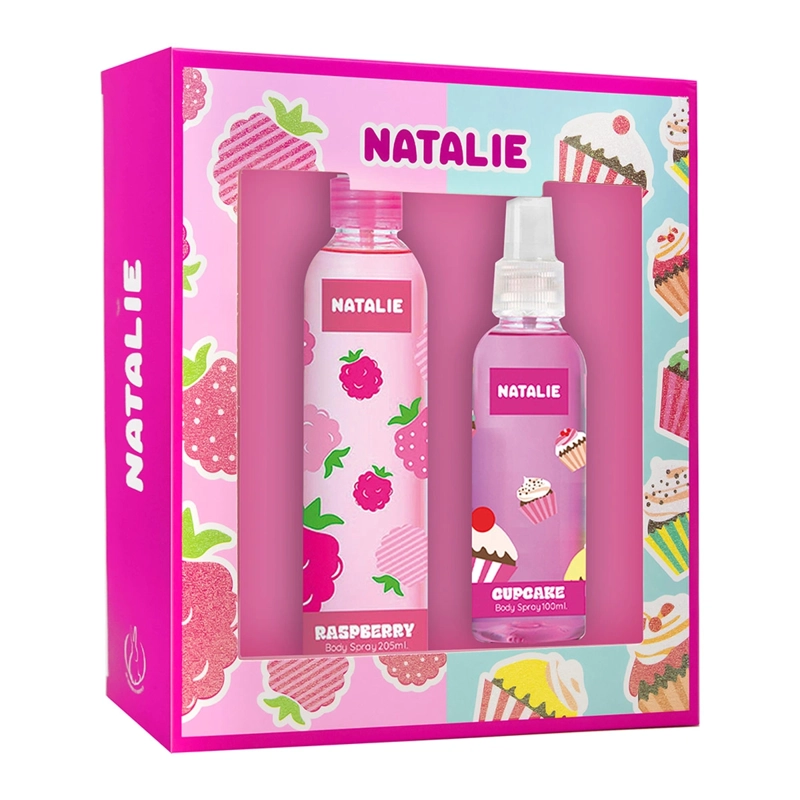 SET NATALIE BOTANICALS RASPBERRY BODY SPRAY 105 ML + CUPCACKE 100 ML - 1