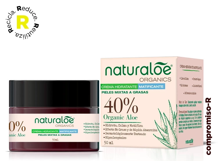 CREMA FACIAL NATURALOE HIDRATANTE MATIFICANTE PIELES MIXTAS A GRASAS 50 ML - 1