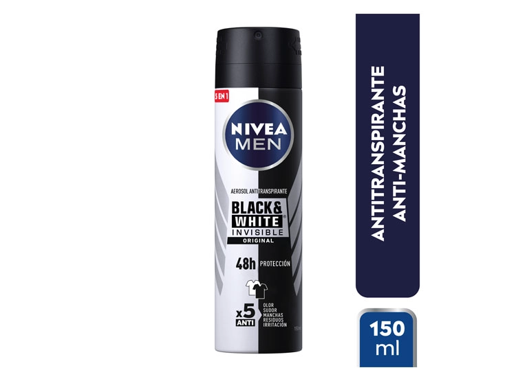 DESODORANTE NIVEA MEN INVISIBLE BLACK & WHITE SPRAY 150 ML - 1