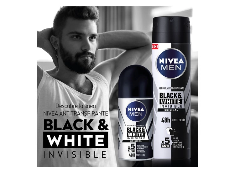 DESODORANTE NIVEA MEN INVISIBLE BLACK & WHITE SPRAY 150 ML - 6
