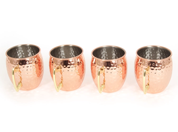 SET 4 COPAS CLASSIC MULE MOSCOW METAL ORO ROSA - 1