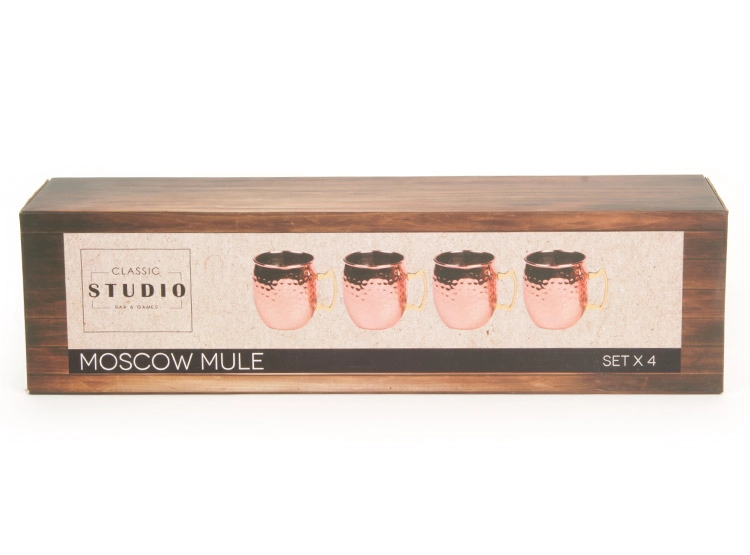 SET 4 COPAS CLASSIC MULE MOSCOW METAL ORO ROSA - 4