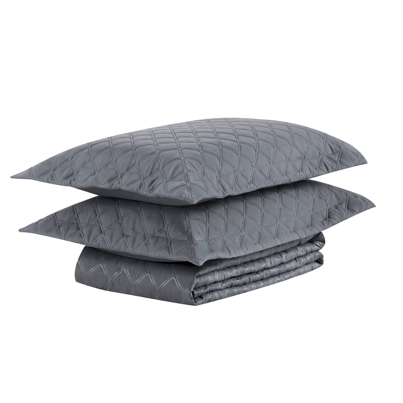 CUBRECAMA QUILT ANDES KING GRIS LISO - 2