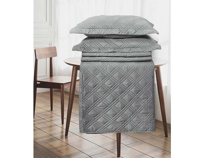 CUBRECAMA QUILT ANDES KING GRIS LISO - 3